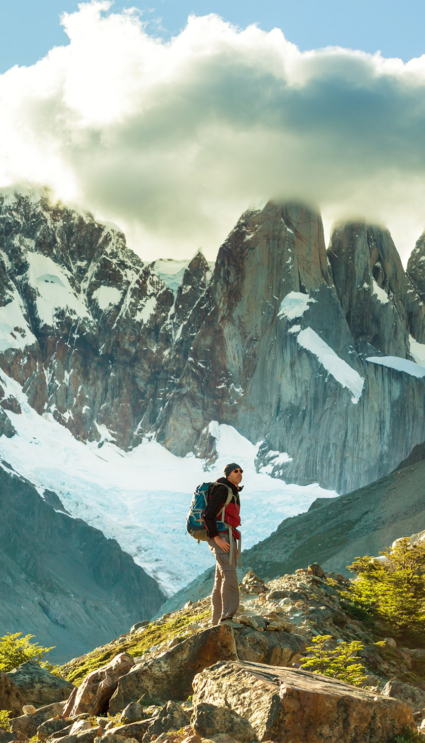 Hiker in Patagonia, Argentina